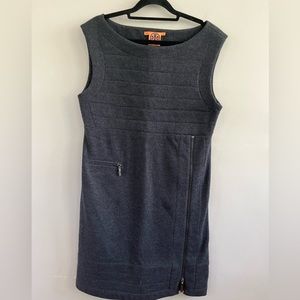 Tory Burch 100% Wool Jumper‎ Dress Dark Grey Zipper Details